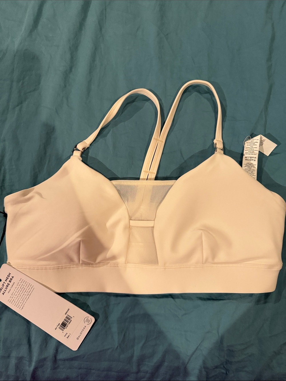 Alo Off-white Wireless Bralette with Mesh